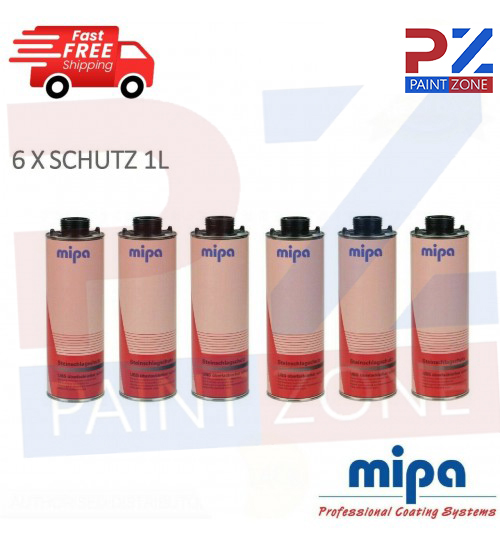 6 X MIPA SCHUTZ UNDER SEAL UNDERBODY RUST PROTECTION PROTECTOR BLACK 1LTR